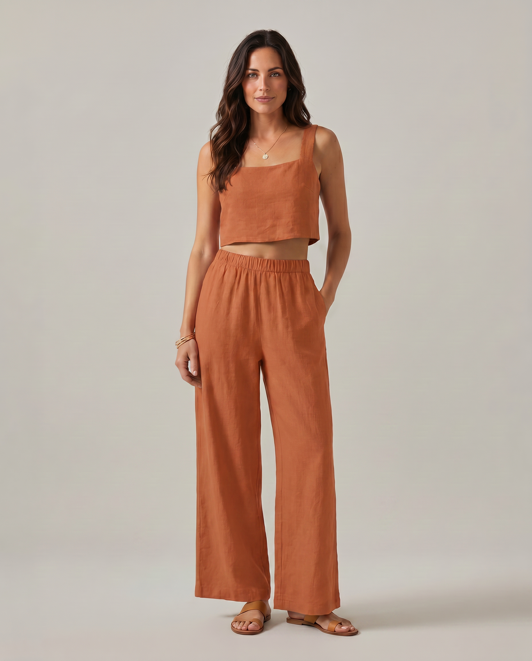 Women's Wide-Leg Trousers Pants Set Outfit for Work Casual Days Holidays and Everyday Wear