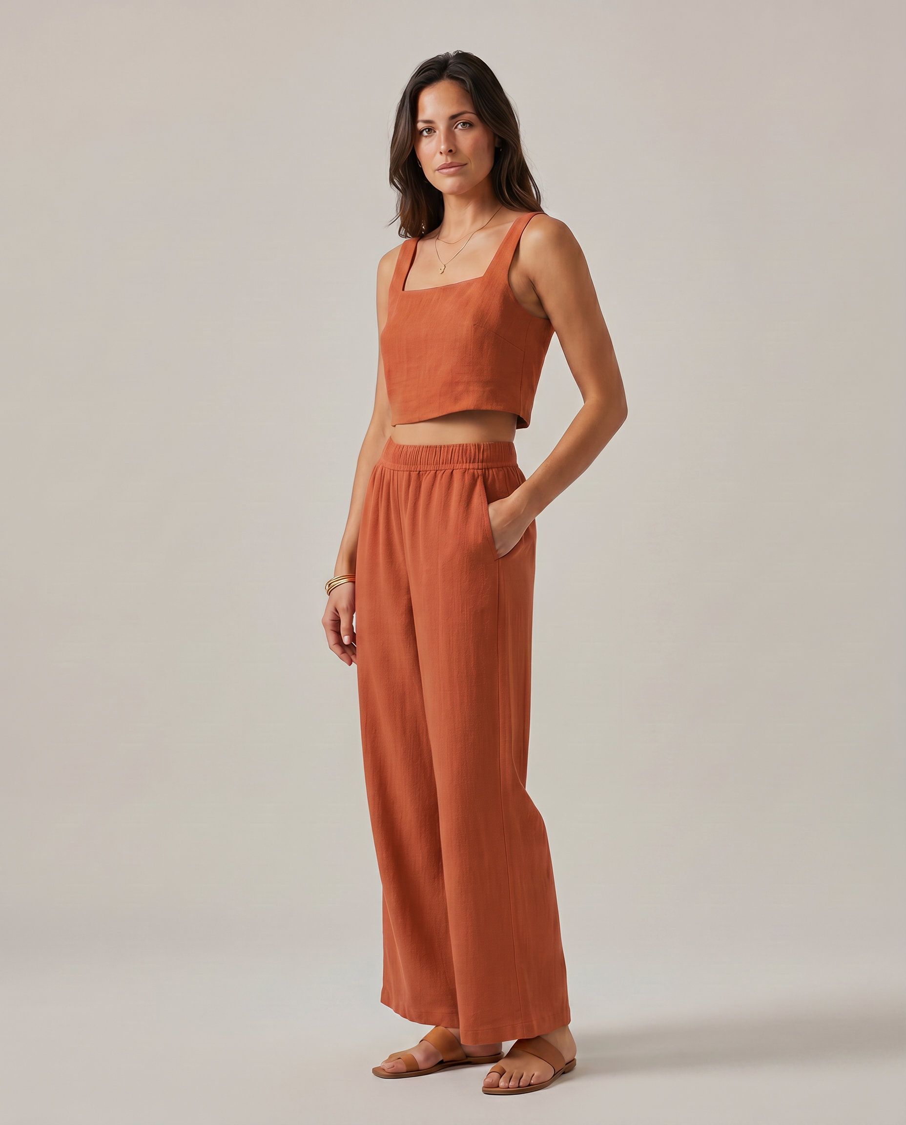 Women's Wide-Leg Trousers Pants Set Outfit for Work Casual Days Holidays and Everyday Wear
