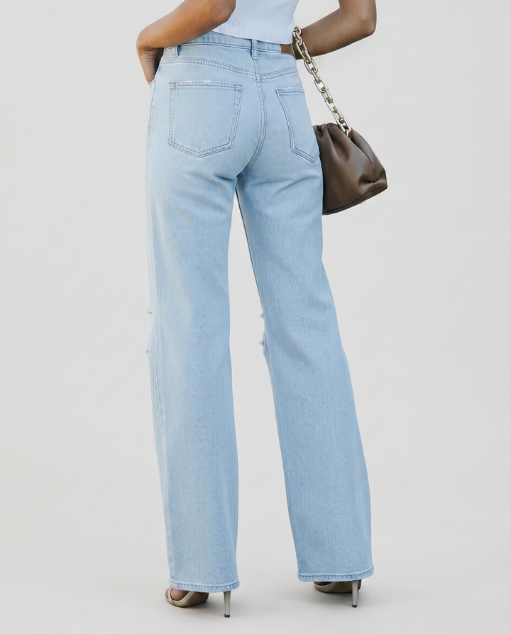 Women’s Wide-Leg Distressed Jeans | Casual