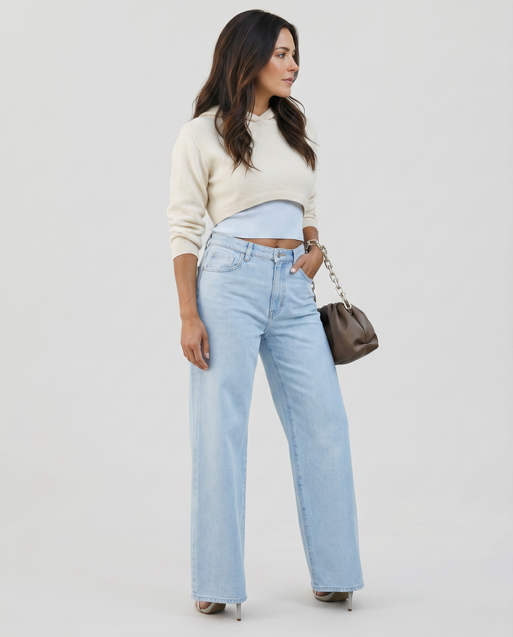 Women’s Wide-Leg Distressed Jeans | Casual