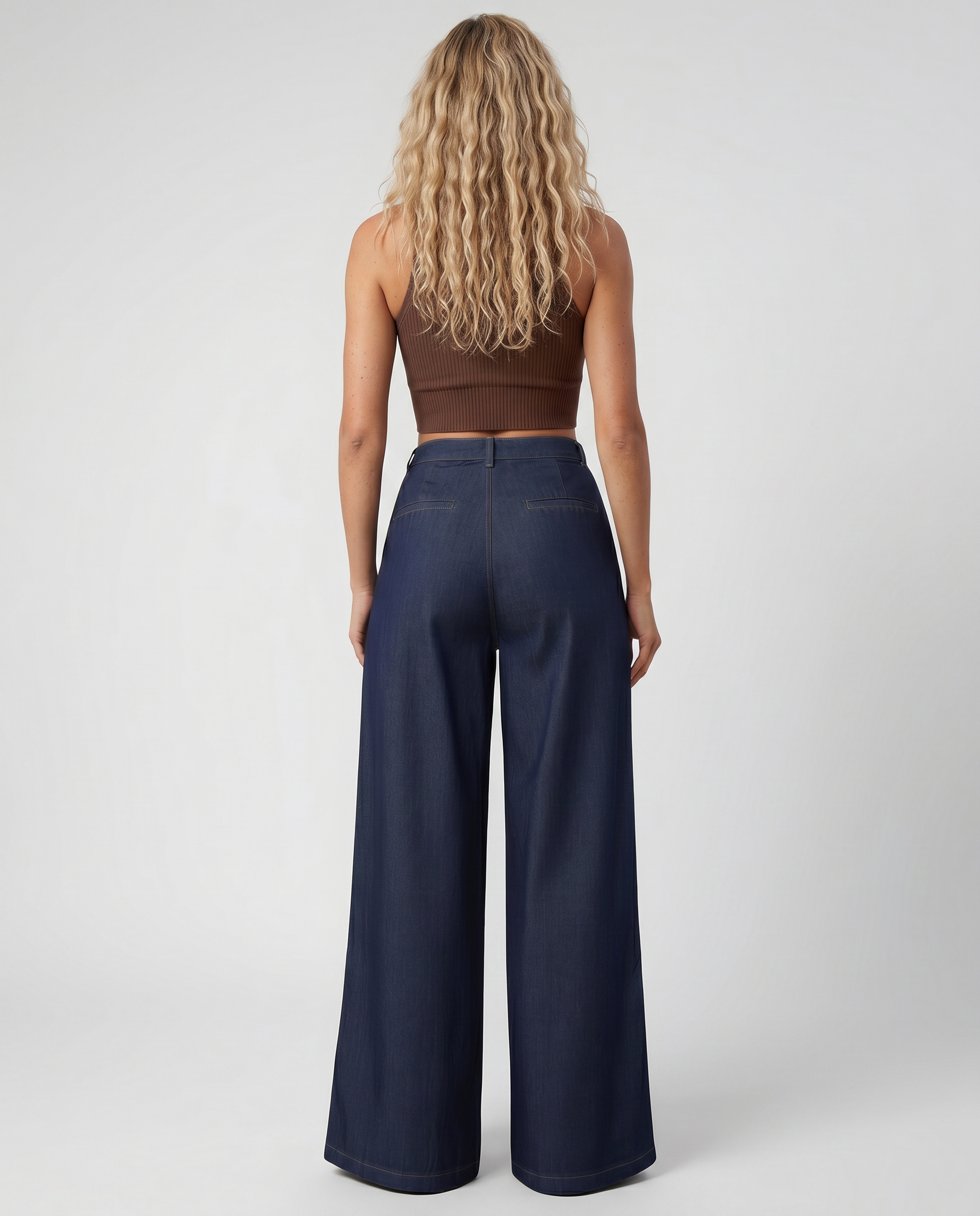 Women's Wide-Leg Front Closure Jeans Outfit for Work Casual Days Holidays and Everyday Wear