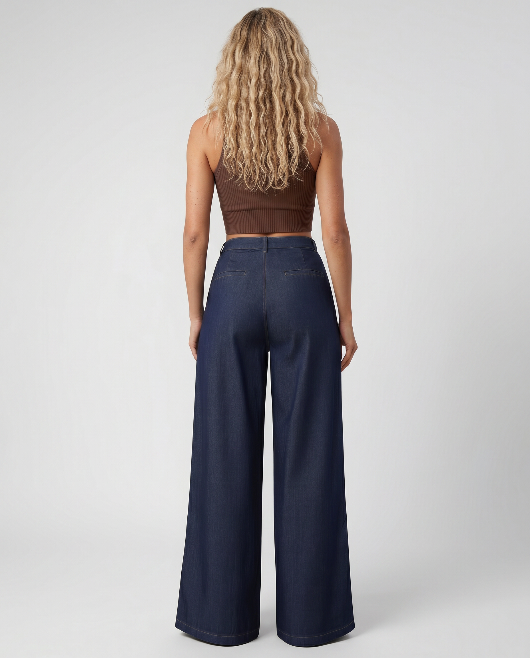 Women's Wide-Leg Front Closure Jeans Outfit for Work Casual Days Holidays and Everyday Wear