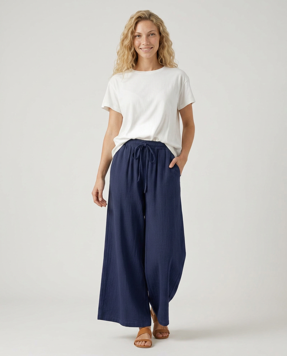 Women's Wide-Leg Casual Trousers Pants Outfit for Work Casual Days Holidays and Everyday Wear