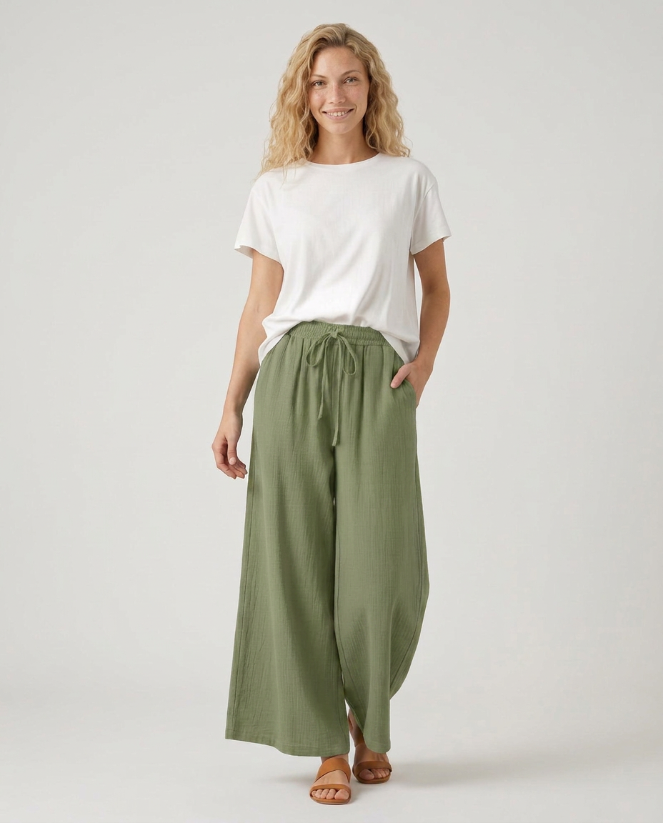 Women's Wide-Leg Casual Trousers Pants Outfit for Work Casual Days Holidays and Everyday Wear