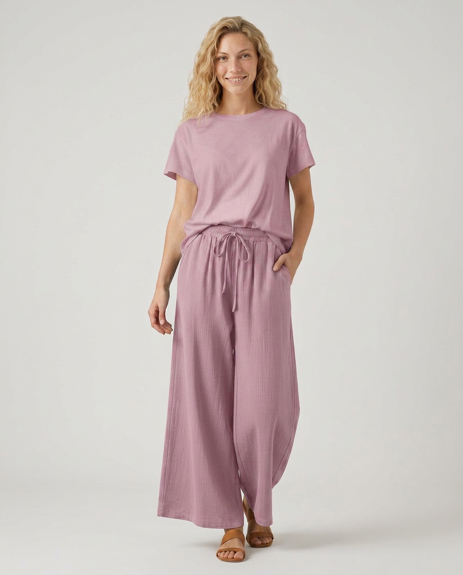 Women's Wide-Leg Casual Trousers Pants Outfit for Work Casual Days Holidays and Everyday Wear