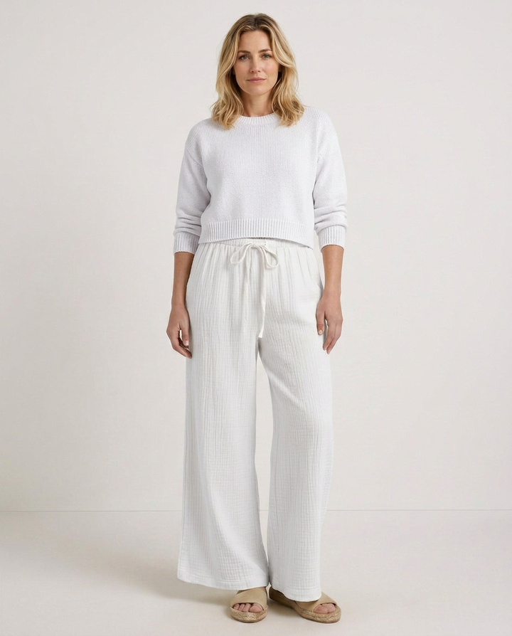 Women’s Stylish Wide-Leg Trousers | Elastic Waist