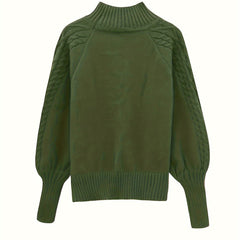 Women's Cozy Turtleneck Sweater Cable Knit Long Sleeve Casual Layering