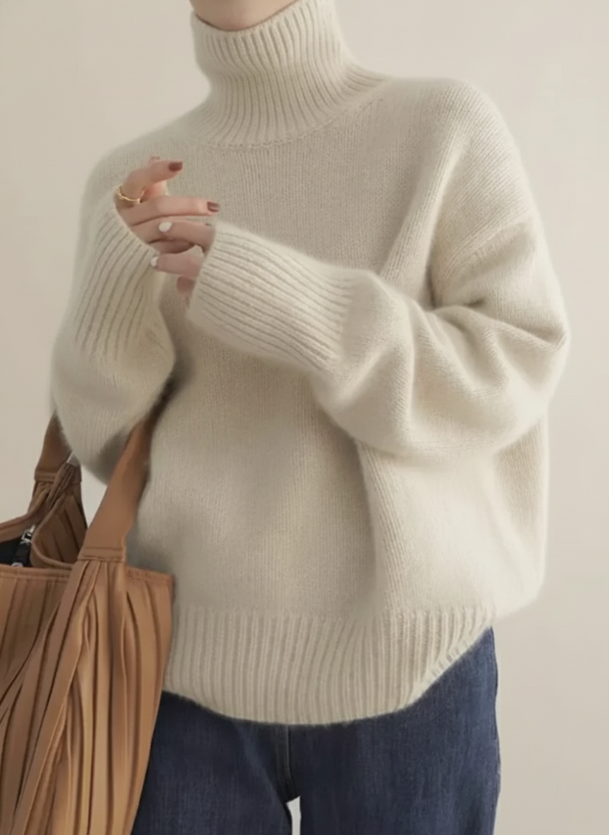 Women's Turtleneck Casual Sweater Knitwear for Autumn Winter Layering Cosy Days and Everyday Wear