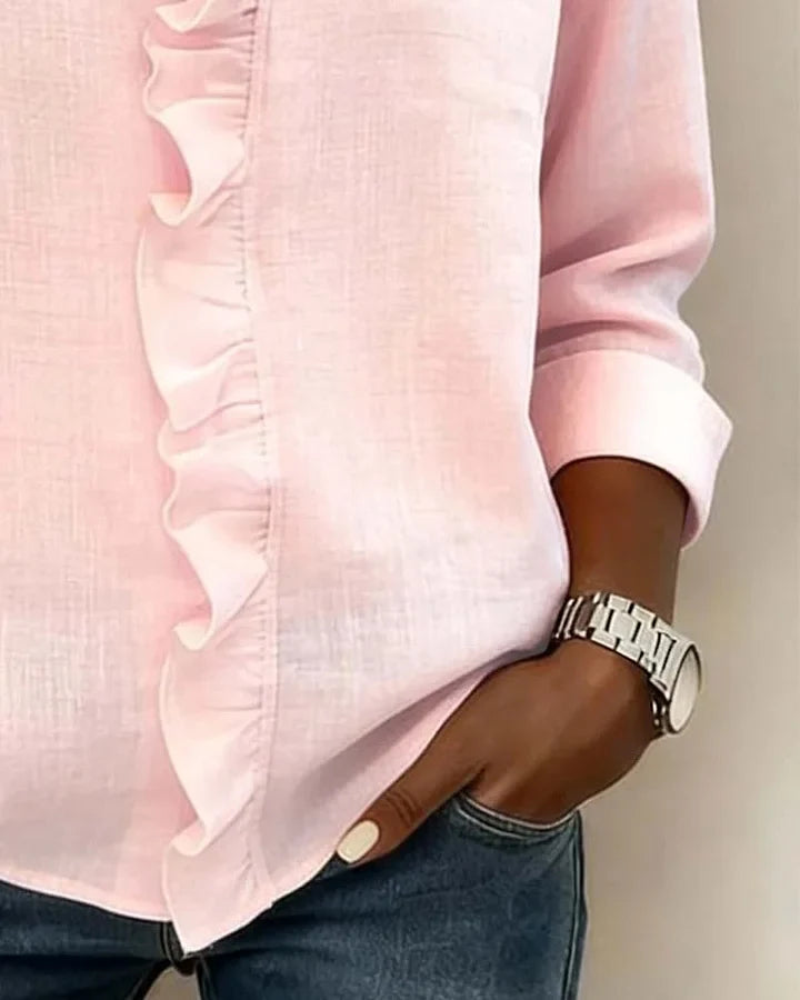 Women's V-Neck Blouse Lightweight Casual Everyday Relaxed Fit Stylish