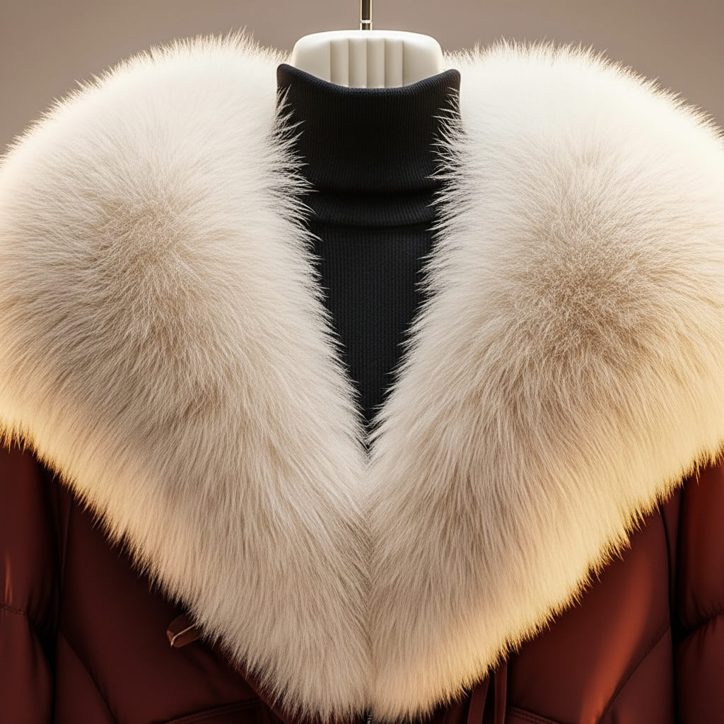 Women's Glossy Puffer Jacket Oversized Faux Fur Collar Stylish Layering