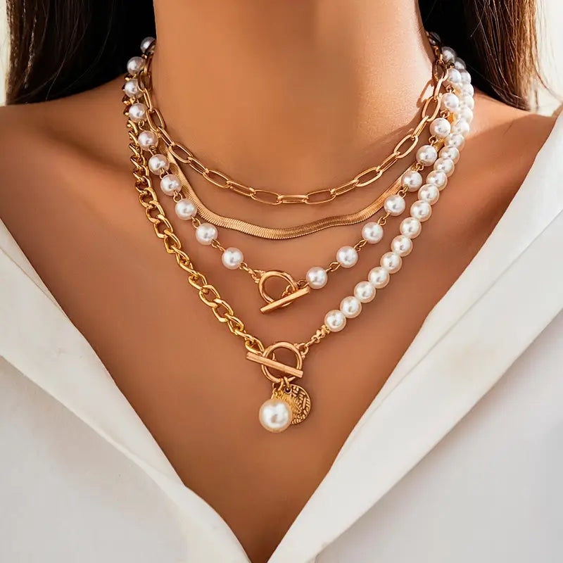Women's Gold Snake Chain Necklace Set Statement Jewellery Jewelry Gift for Women Weddings Parties Prom and Everyday Wear