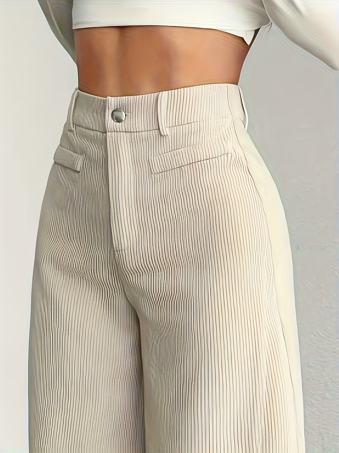 Women's High-Waisted Wide-Leg Trousers Relaxed Fit Tailored Style Chic Everyday