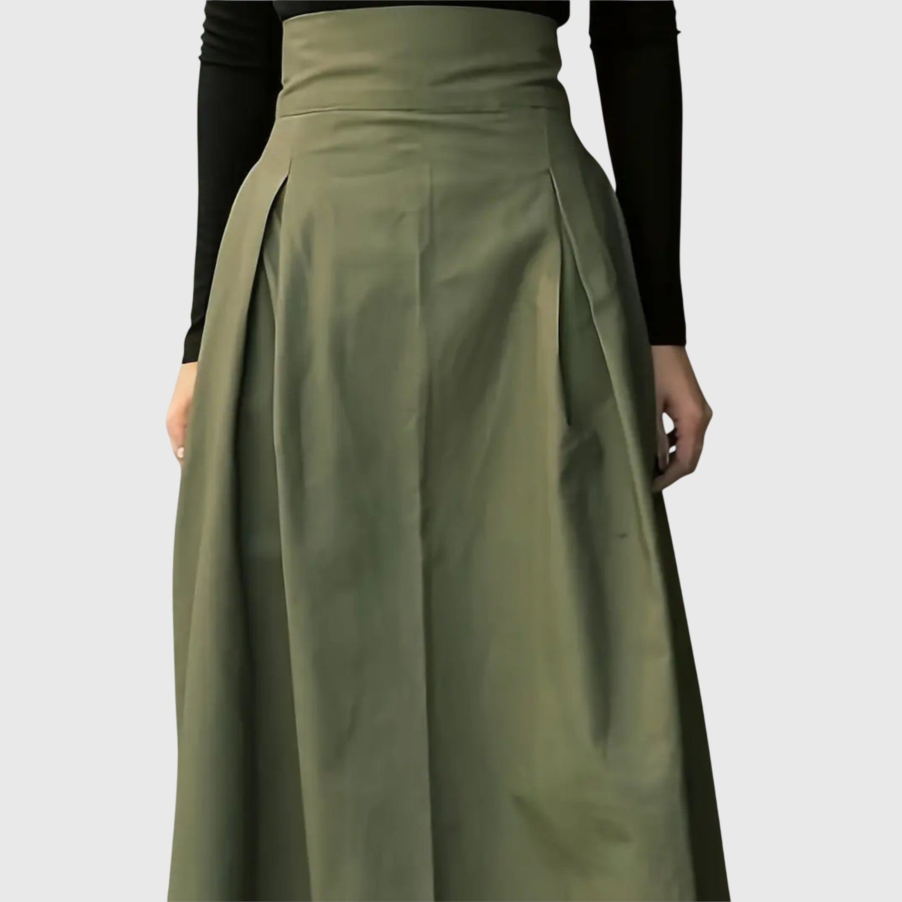 Women's Flowing Midi Skirt Outfit for Work Brunch Parties Holidays and Everyday Wear