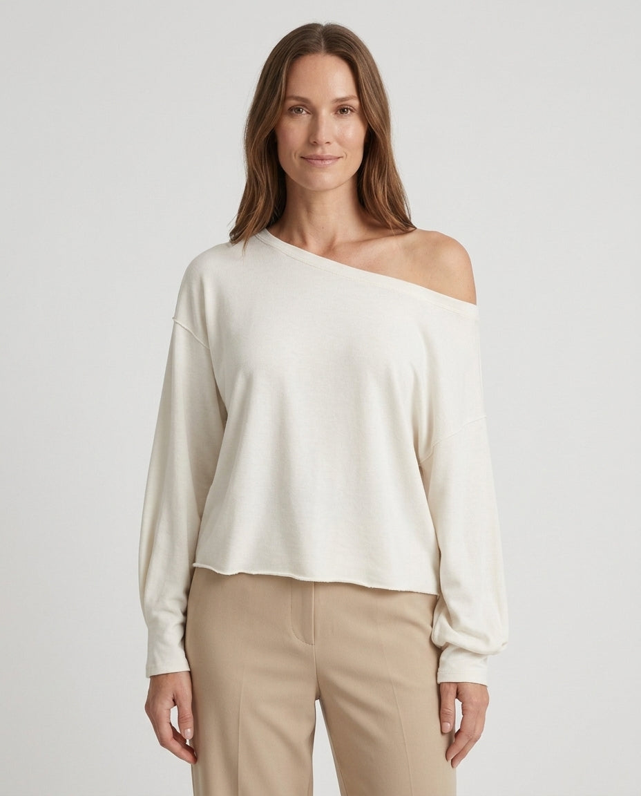 Women’s Long Sleeve Crew Neck Crop Top