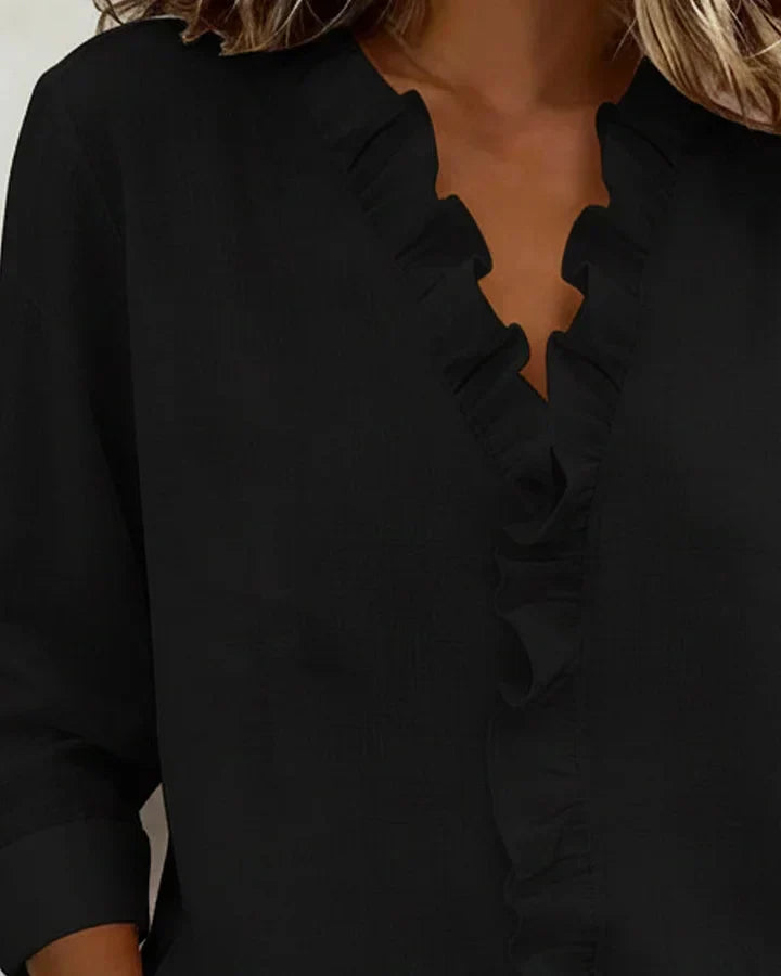 Women's V-Neck Blouse Lightweight Casual Everyday Relaxed Fit Stylish