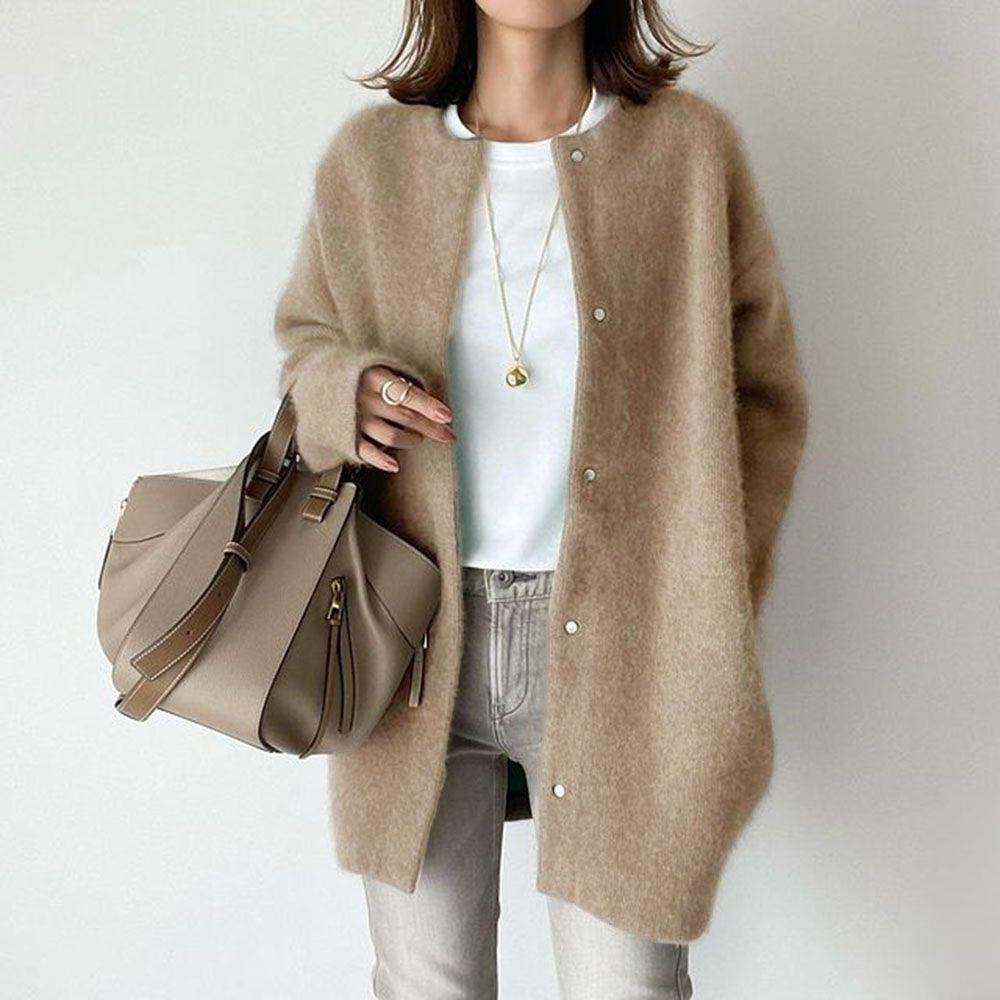 Women's Relaxed Fit Coat Long Sleeve Open Front Layering Casual Everyday
