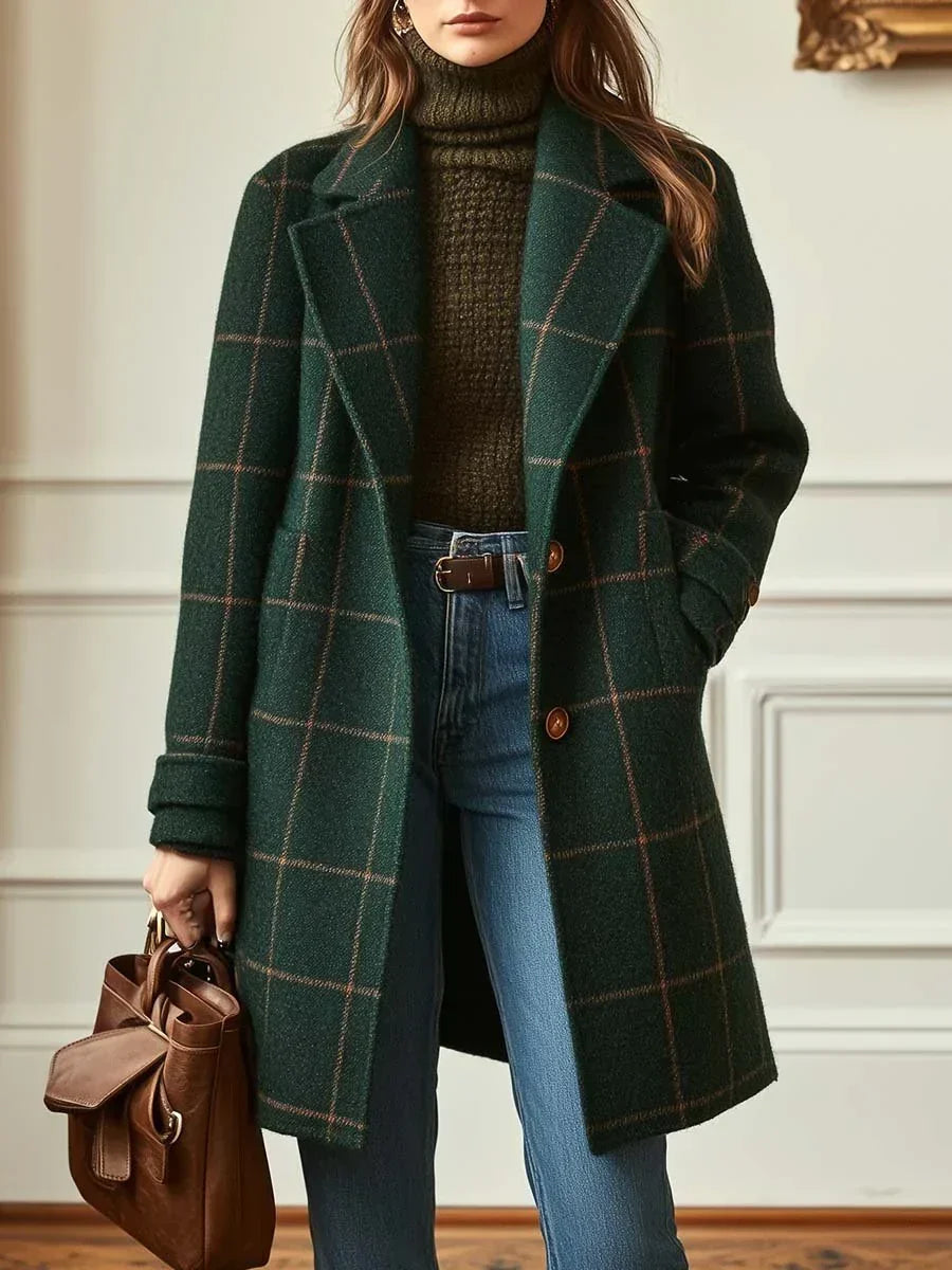 Women's Oversized Long Winter Coat Relaxed Fit Button Closure Cozy Layering