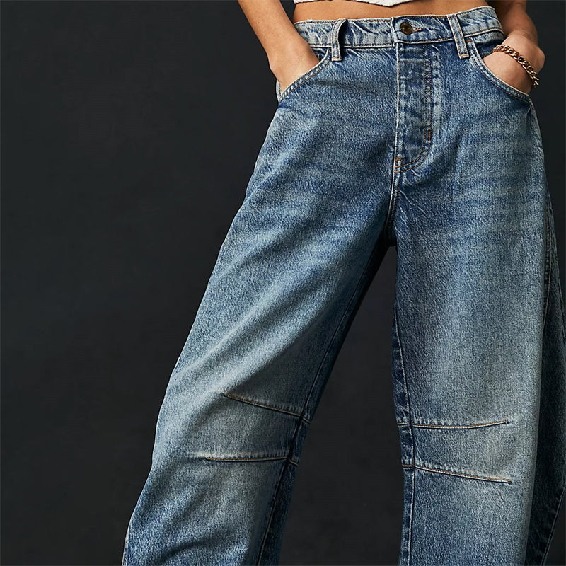 Women’s Relaxed Fit Barrel Jeans | High Waist Denim