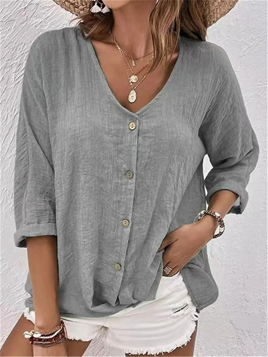 Women's Relaxed Casual Top Outfit for Work Brunch Casual Days and Everyday Wear