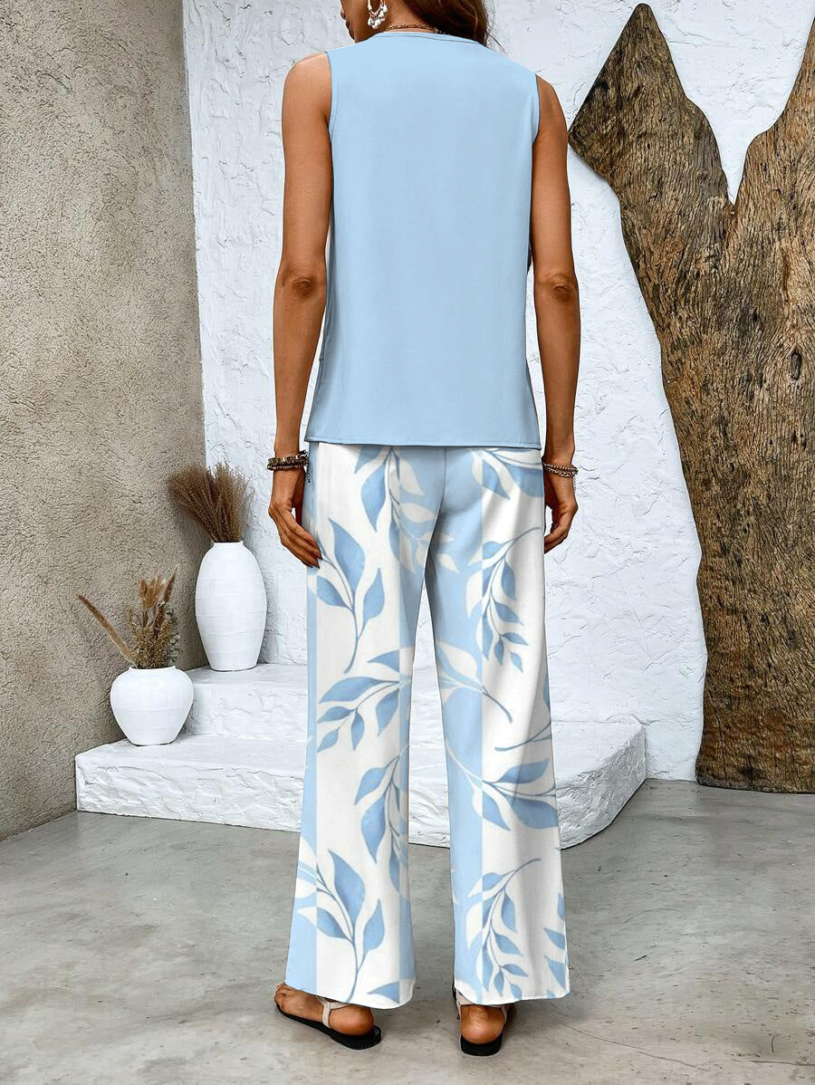 Women's Leaf Print Set Outfit for Weddings Parties Holidays Occasions and Everyday Wear