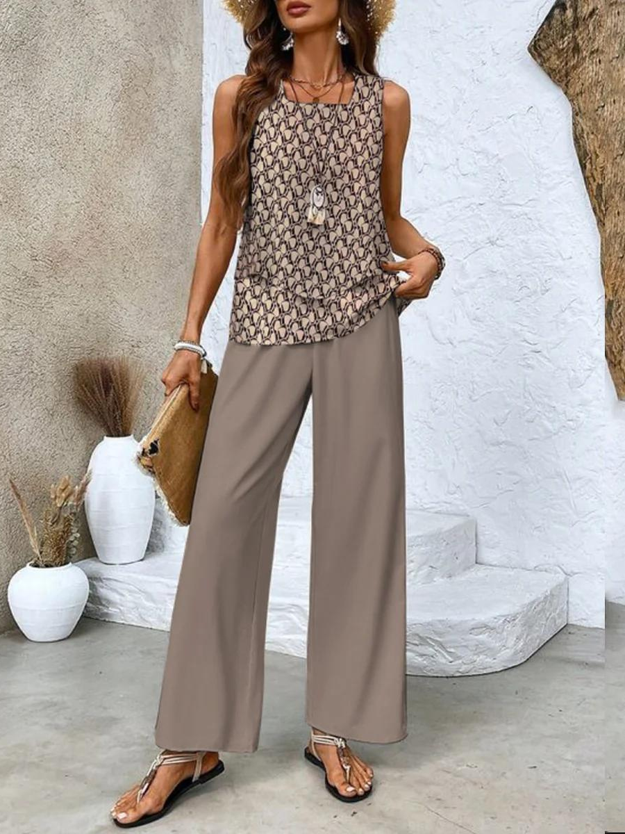 Women's Leaf Print Set Outfit for Weddings Parties Holidays Occasions and Everyday Wear