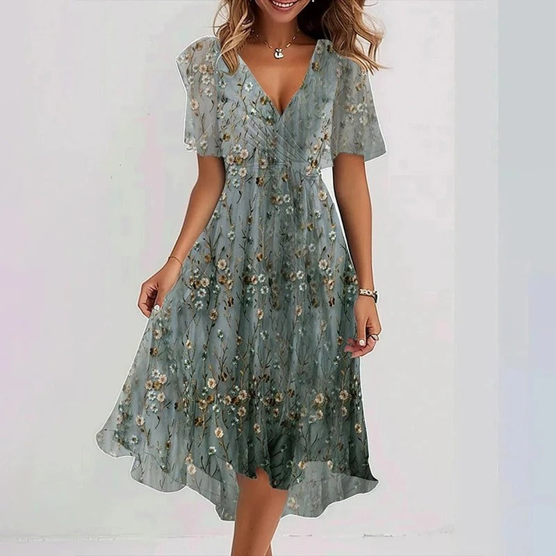 Women's Evening Midi Dress Outfit for Summer Holidays Weddings Parties and Everyday Wear