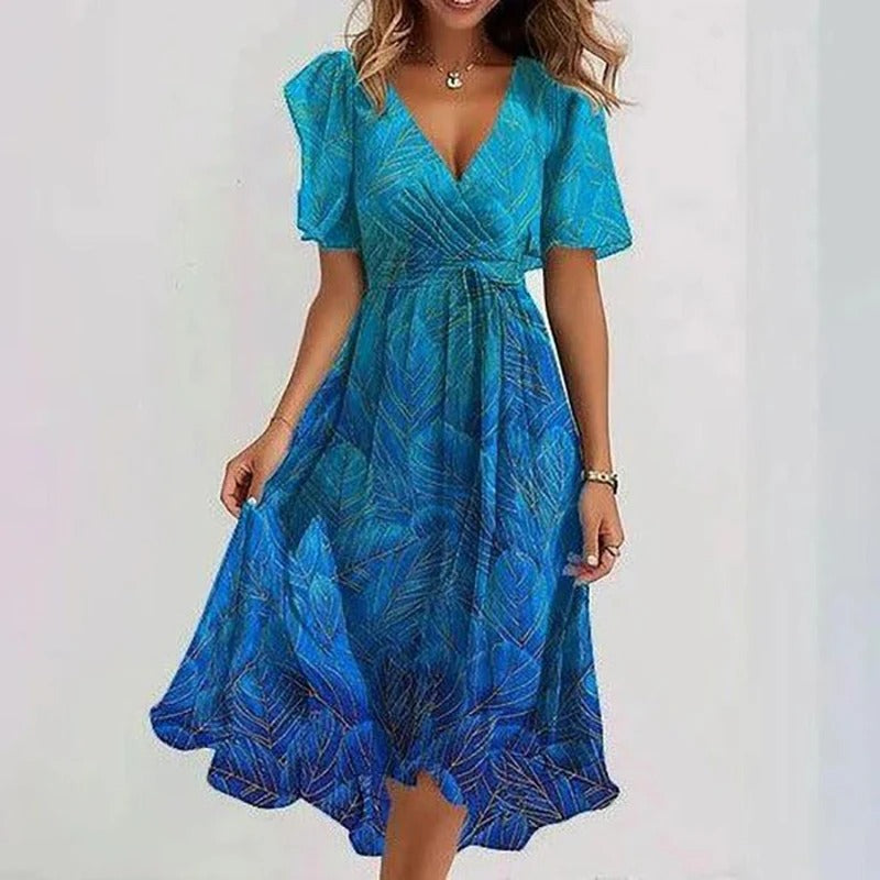 Women's Evening Midi Dress Outfit for Summer Holidays Weddings Parties and Everyday Wear