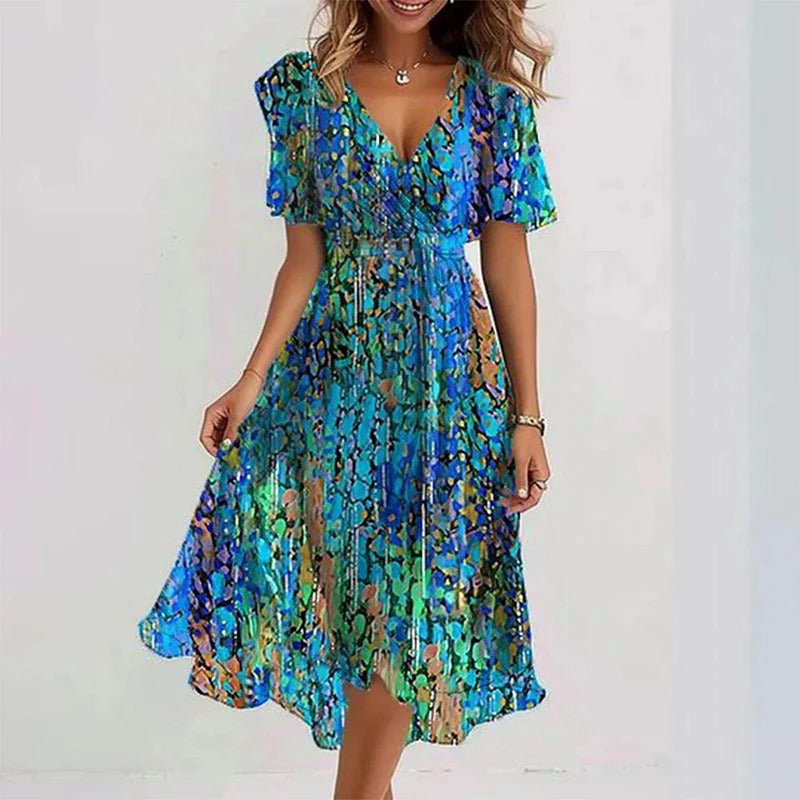 Women's Evening Midi Dress Outfit for Summer Holidays Weddings Parties and Everyday Wear
