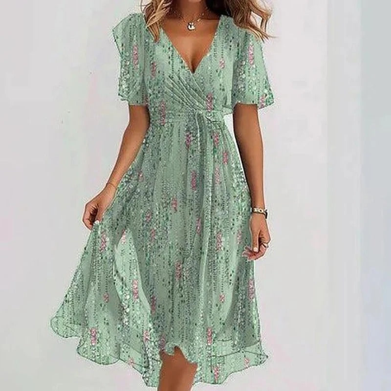 Women's Evening Midi Dress Outfit for Summer Holidays Weddings Parties and Everyday Wear