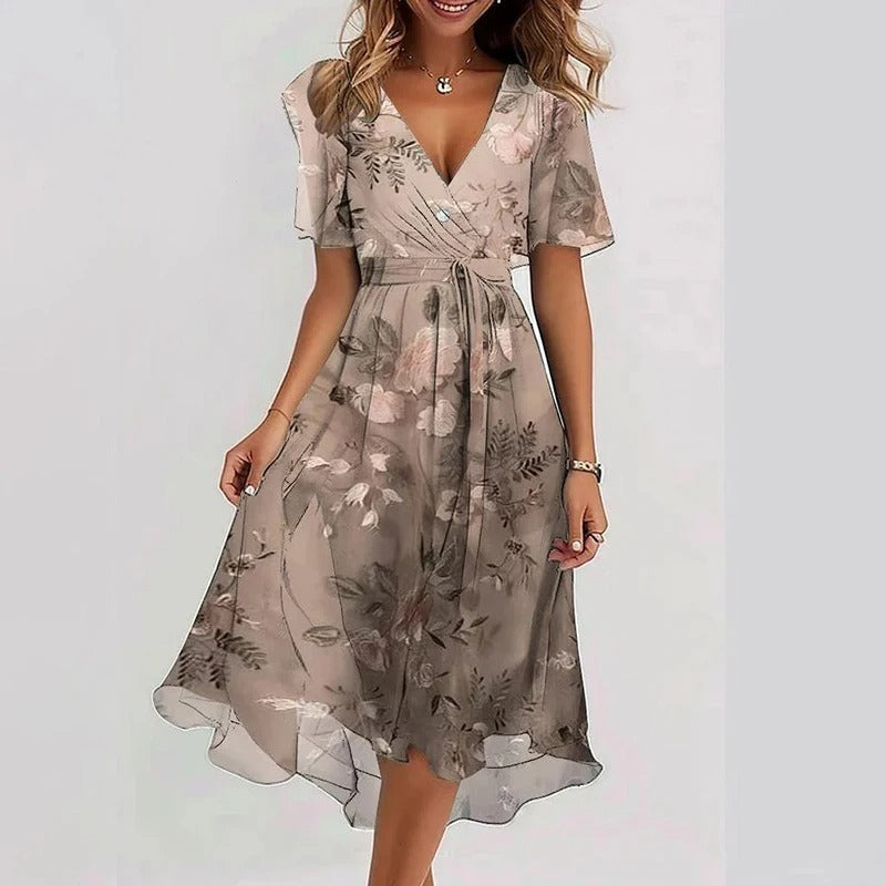 Women's Evening Midi Dress Outfit for Summer Holidays Weddings Parties and Everyday Wear