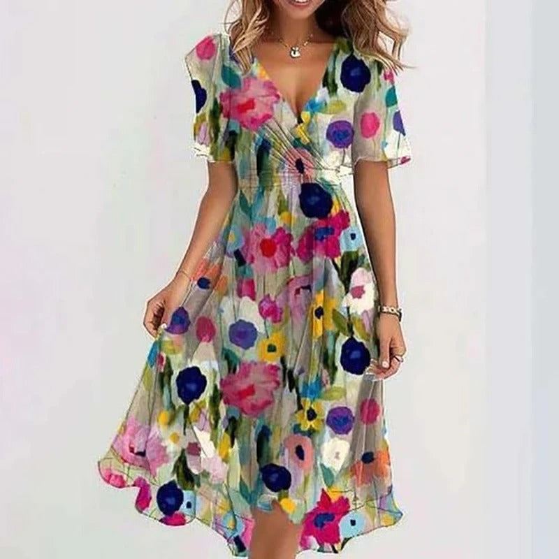 Women's Evening Midi Dress Outfit for Summer Holidays Weddings Parties and Everyday Wear