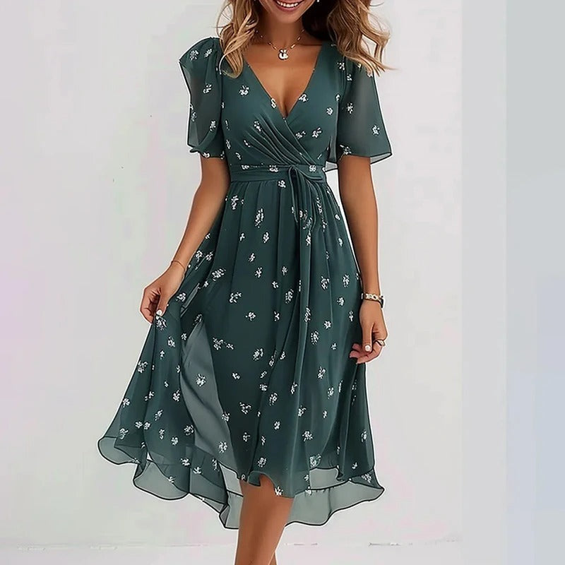 Women's Evening Midi Dress Outfit for Summer Holidays Weddings Parties and Everyday Wear