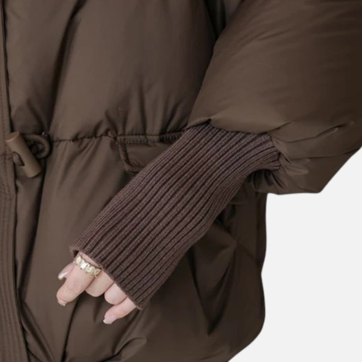 Women's Chic Cropped Puffer Jacket Zip-Up Faux Fur Collar Stylish Layering