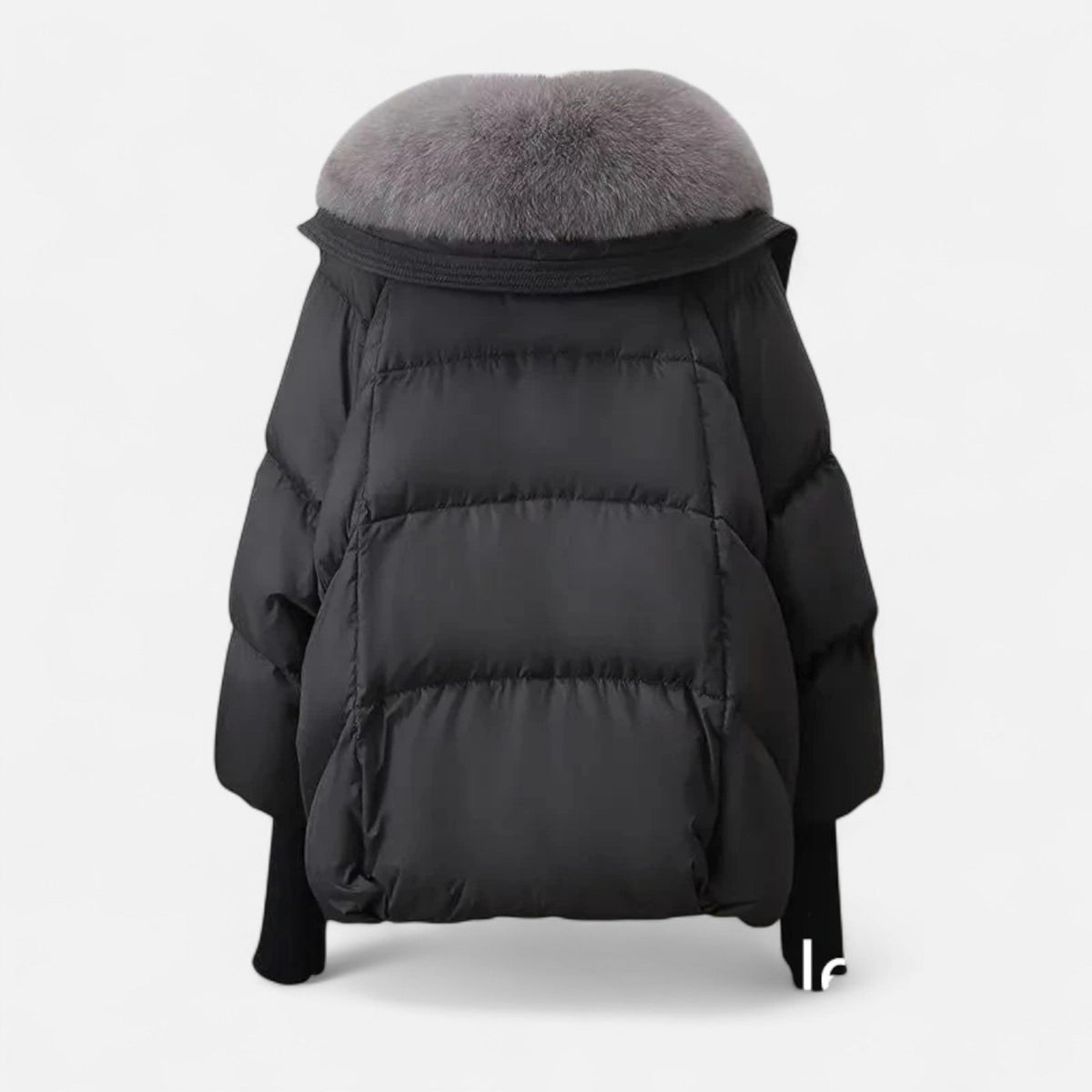 Women's Chic Cropped Puffer Jacket Zip-Up Faux Fur Collar Stylish Layering