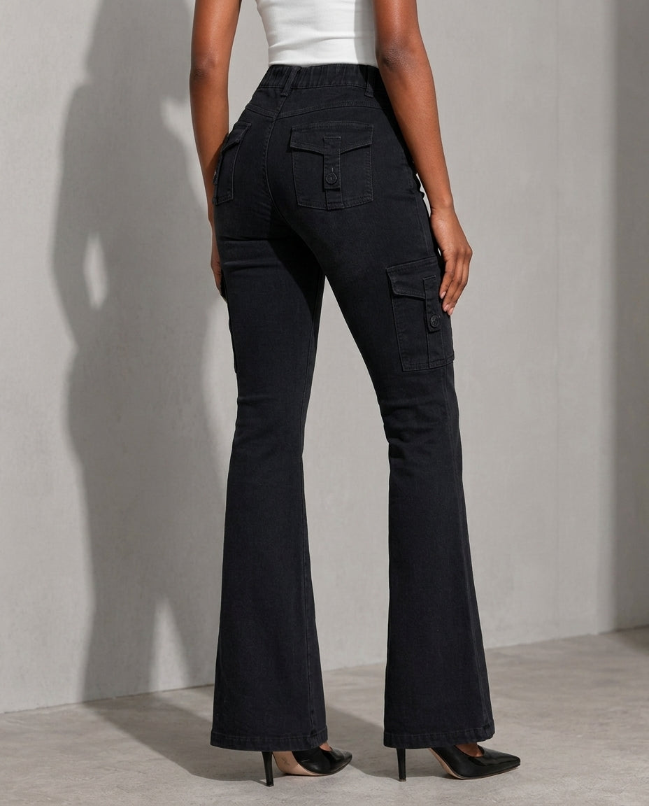 Women's Cargo Flare Jeans