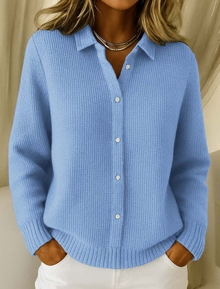 Women's Classic Knitted Cardigan Button Closure Refined Collar Everyday Wear