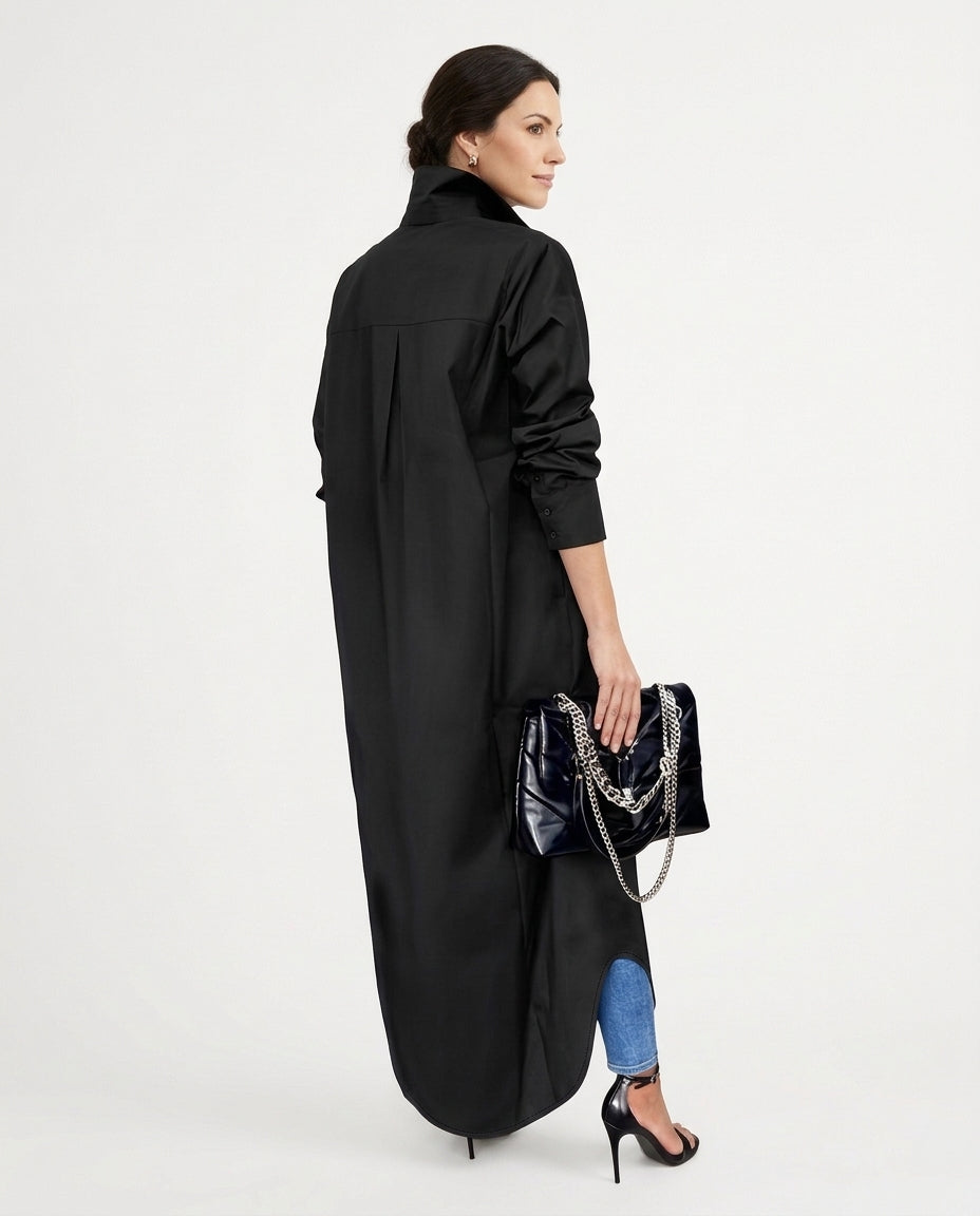 Women’s Longline Button-Down Shirt Dress