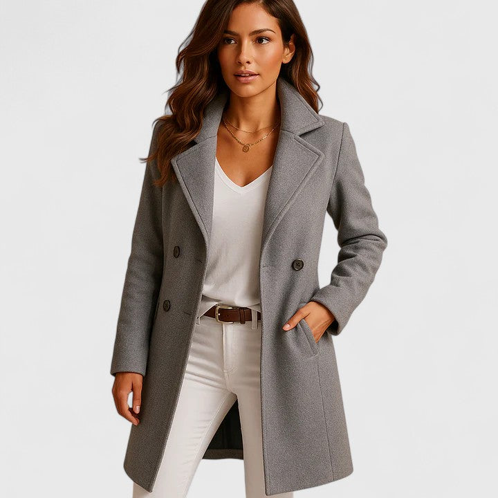 Women's Elegant Overcoat Tailored Fit Long Sleeve Classic Style Formal