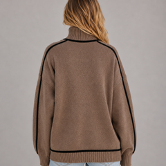 Women's Oversized Roll Neck Sweater Soft Knit Cozy Casual Layering