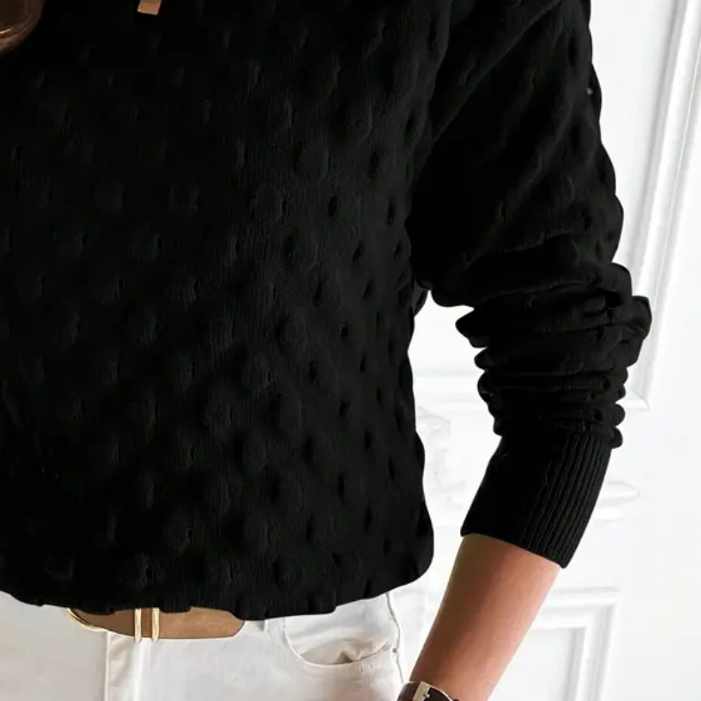 Women's Classic Cable Knit Sweater Crewneck Long Sleeve Versatile Layering