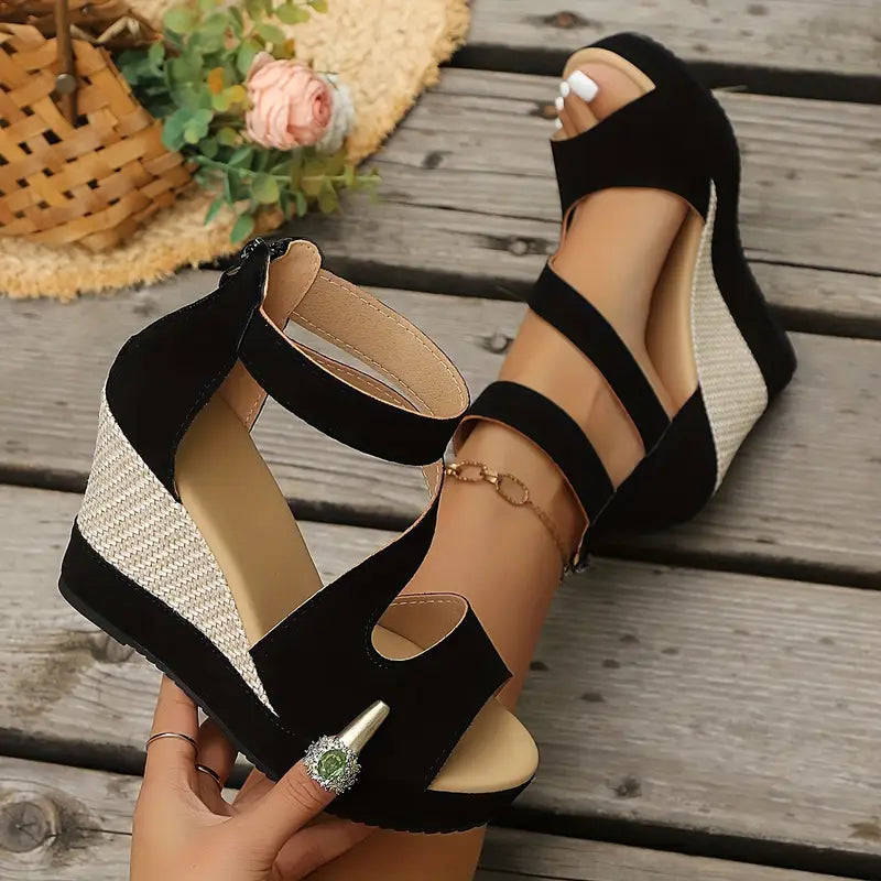 Women's Ankle Strap Wedge Sandals Footwear for Summer Holidays Weddings Parties and Everyday Wear