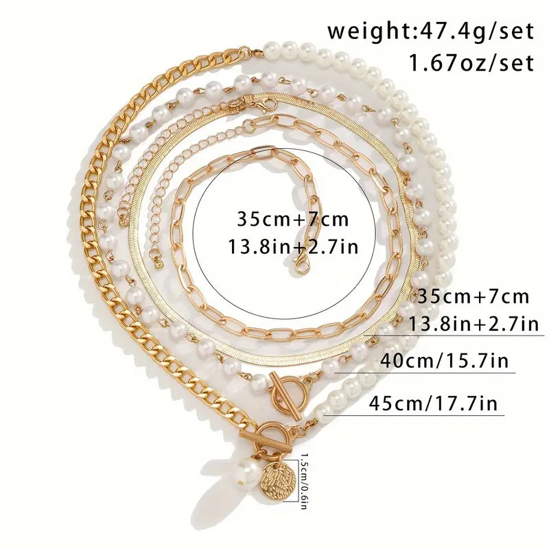 Women's Gold Snake Chain Necklace Set Statement Jewellery Jewelry Gift for Women Weddings Parties Prom and Everyday Wear