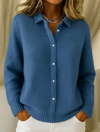 Women's Classic Knitted Cardigan Button Closure Refined Collar Everyday Wear