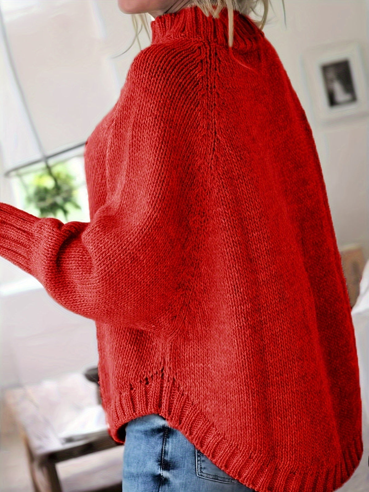 Women's Classic Cable Knit Mock Neck Sweater Cozy Fit Versatile Layering Casual Everyday