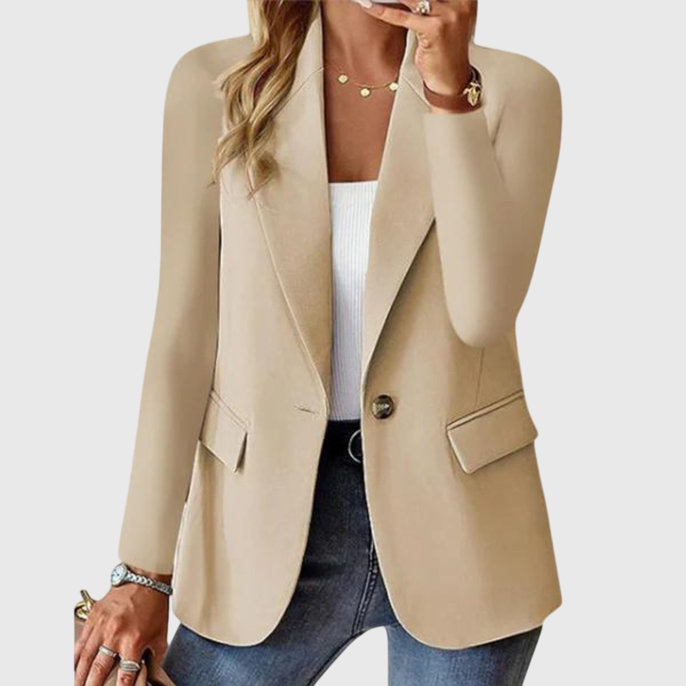 Women's Formal Tailored Blazer Layering Outerwear for Work Autumn Winter and Everyday Wear
