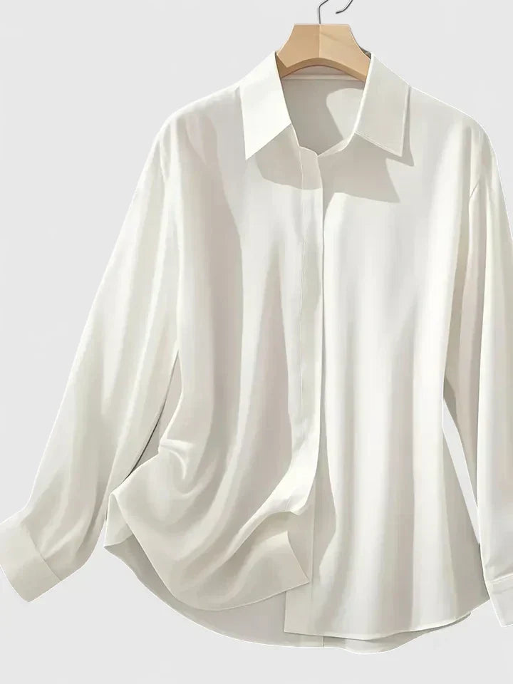Women's Oversized Button-Down Shirt Relaxed Fit Long Sleeve Casual Everyday