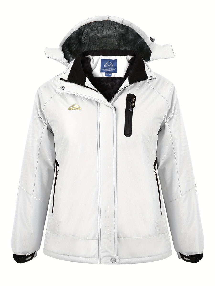 Women's Insulated Ski Jacket Fur-Lined Hood Waterproof Active Winter
