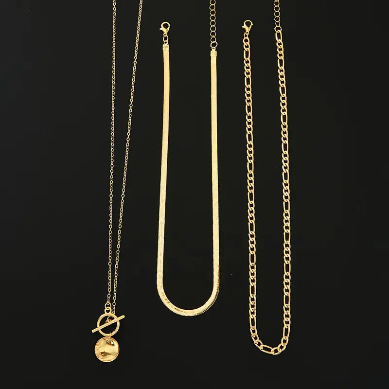 Women's Gold Layered Textured Necklace Statement Jewellery Jewelry Gift for Women Weddings Parties Prom and Everyday Wear