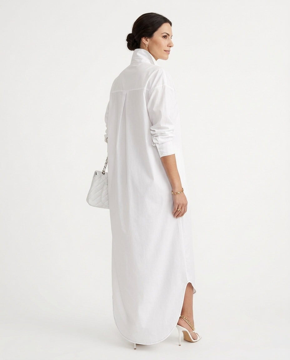 Women’s Longline Button-Down Shirt Dress
