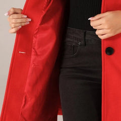 Women's Long Coat Button-Front Closure Versatile Styling Layering Outerwear